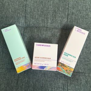Good Molecules 3 Piece Skincare - Toner, Cleansing Balm & Serum - New!